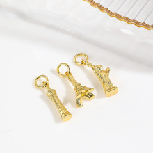 小巧精致铜镀18k塔自由女神小吊坠女手工手链项链DIY饰品配件材料