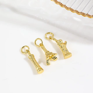 小巧精致铜镀18k塔自由女神小吊坠女手工手链项链DIY饰品配件材料