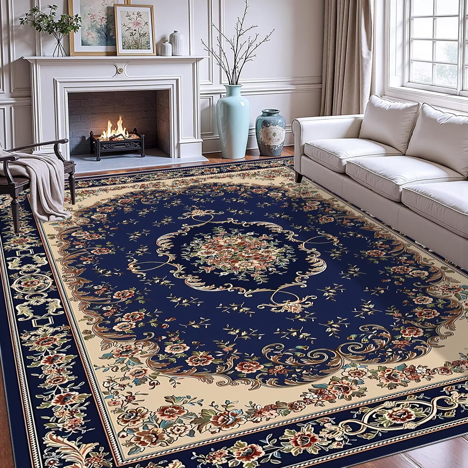 Cross-Border European Persian Carpet Ethnic Style Living Room Sofa Coffee Table Mat Bohemian Bedroom Full Carpet