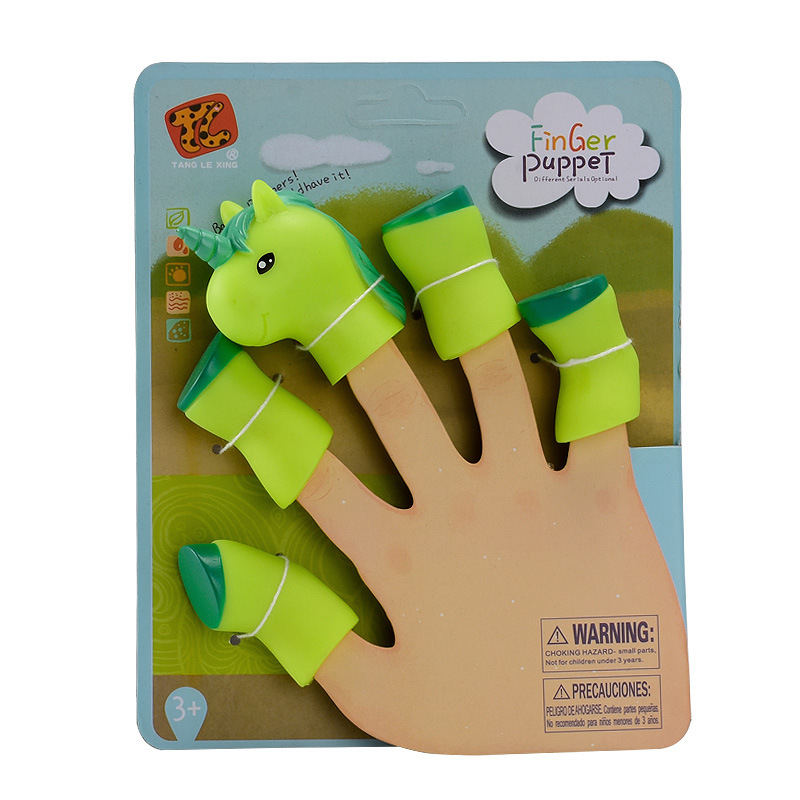 搪胶手指玩偶动物公仔卡通玩具亲子互动儿童玩具电商跨境工厂直销