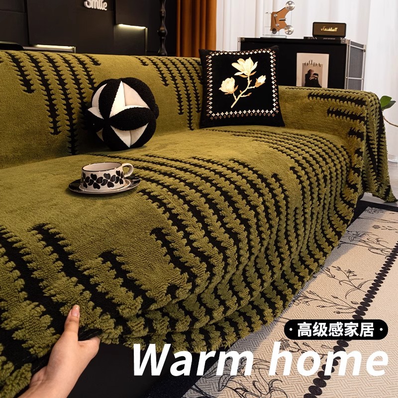 Otoño y invierno engrosado toalla de sofá de peluche una cubierta completa 2024 nuevo polvo antideslizante todo incluido sofá cubierta tela de cubierta