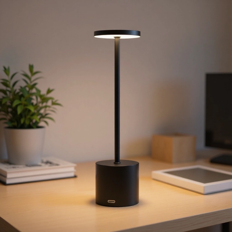 Luz de mesa de metal LED recargable luz de mesa táctil atmósfera de restaurante pequeña personalizada acrílica luz de noche personalizada