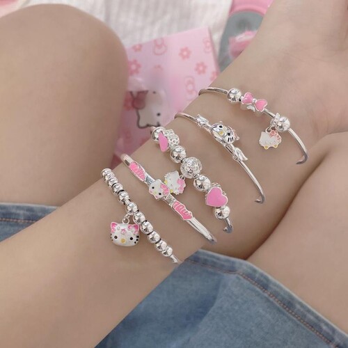 Cute Girl's Bracelet Cartoon Kitty Soft Girl's Bracelet Accessory Student JK Best Friend's Birthday Gift