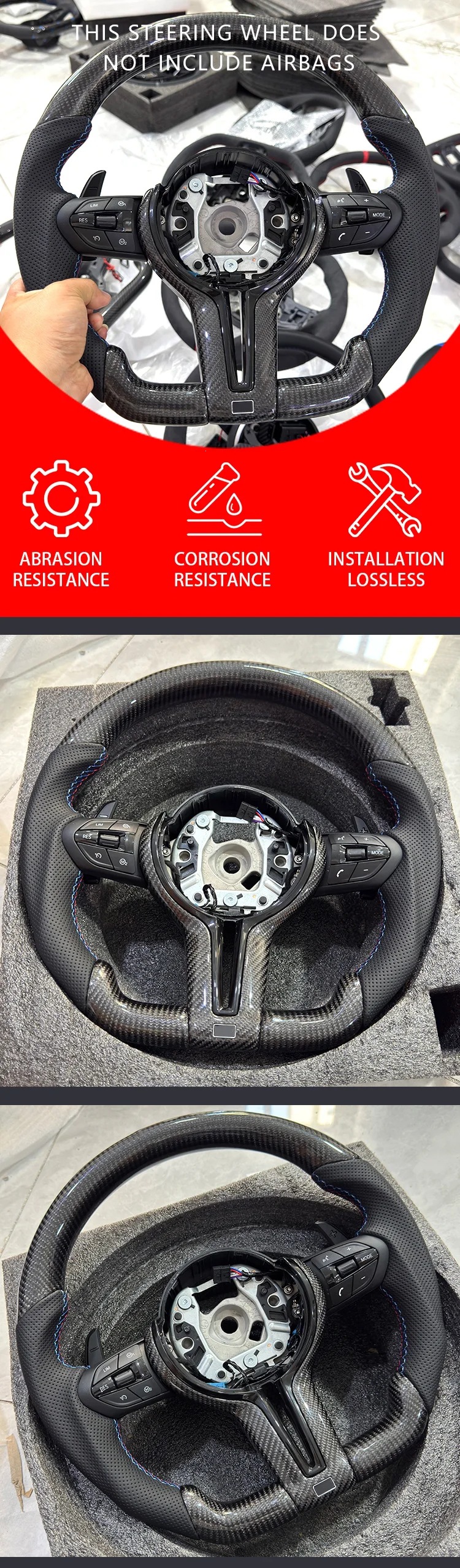 Carbon fiber steering wheel is suitable for BMW F30 F10 F31 F20 F25 F22 F36 F33 F32