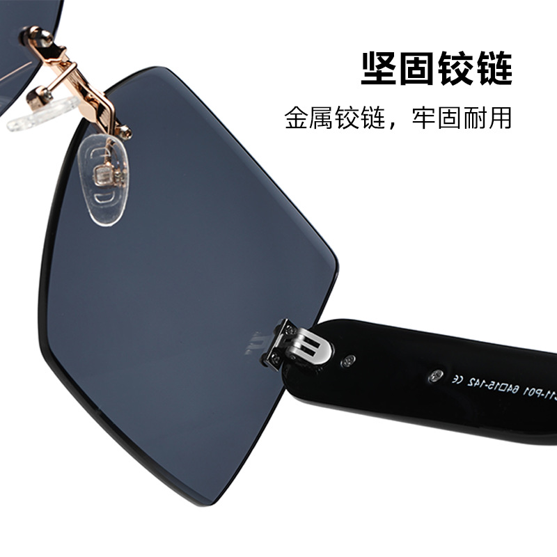 Nuevas gafas de sol de montura grande TJ716, gafas de sol para mujer con protección solar y protección UV, gafas de sol sin montura a la moda, directo de fábrica.