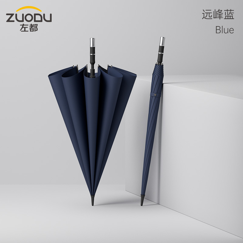 ZUODU左都長柄傘自動超特大補強厚手丈夫抗ストーム傘メンズ直柄傘|undefined