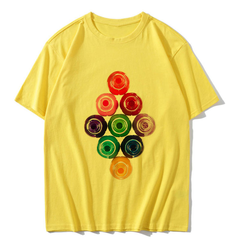 2021 Amazon wish new European and American nail polish cosmetic pattern printed T-shirt shopee AliExpress 2021 Amazon wish new European and American nail polish cosmetic pattern printed T-shirt shopee AliExpress