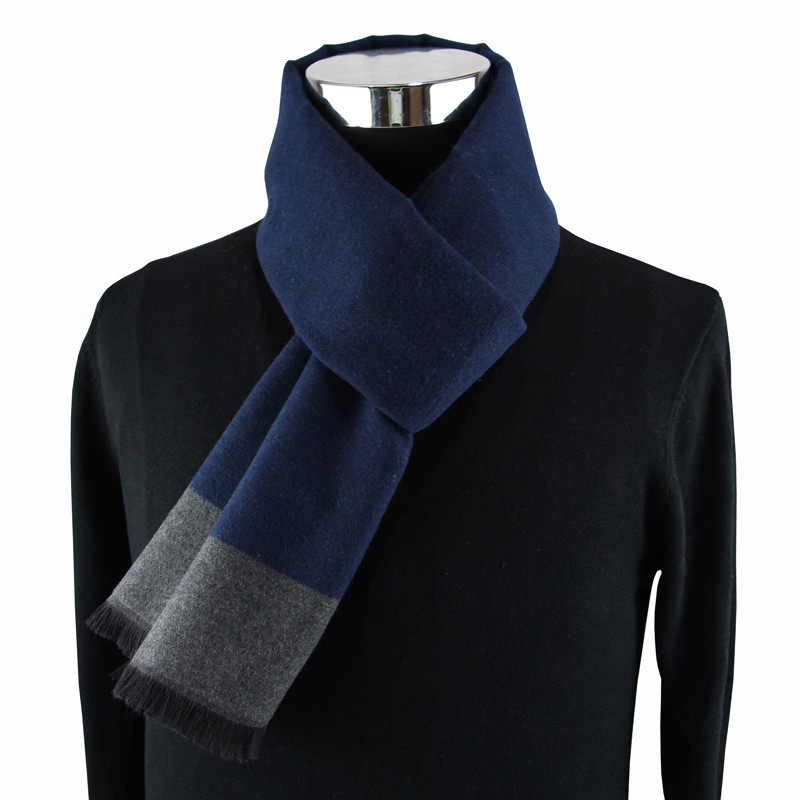 围巾工厂 中老年男士围巾冬季加厚保暖仿羊绒纯色围巾男 厂家批发