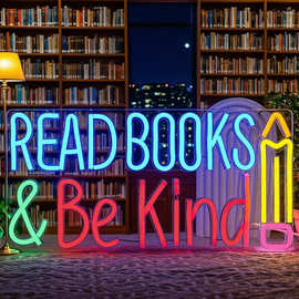 霓虹灯定制图书馆博物馆装饰灯创意标志设计场景化灯光定制