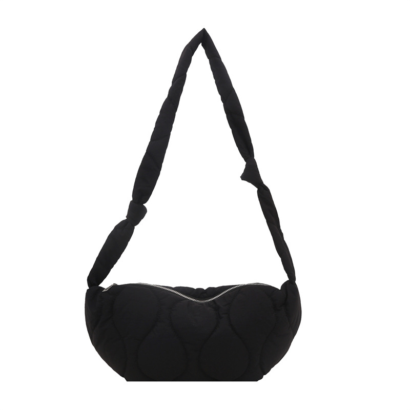 Moda de algodón de gran capacidad 2023 nuevo plegado nube bordado línea simple ocio bolsas de brazo para mujeres