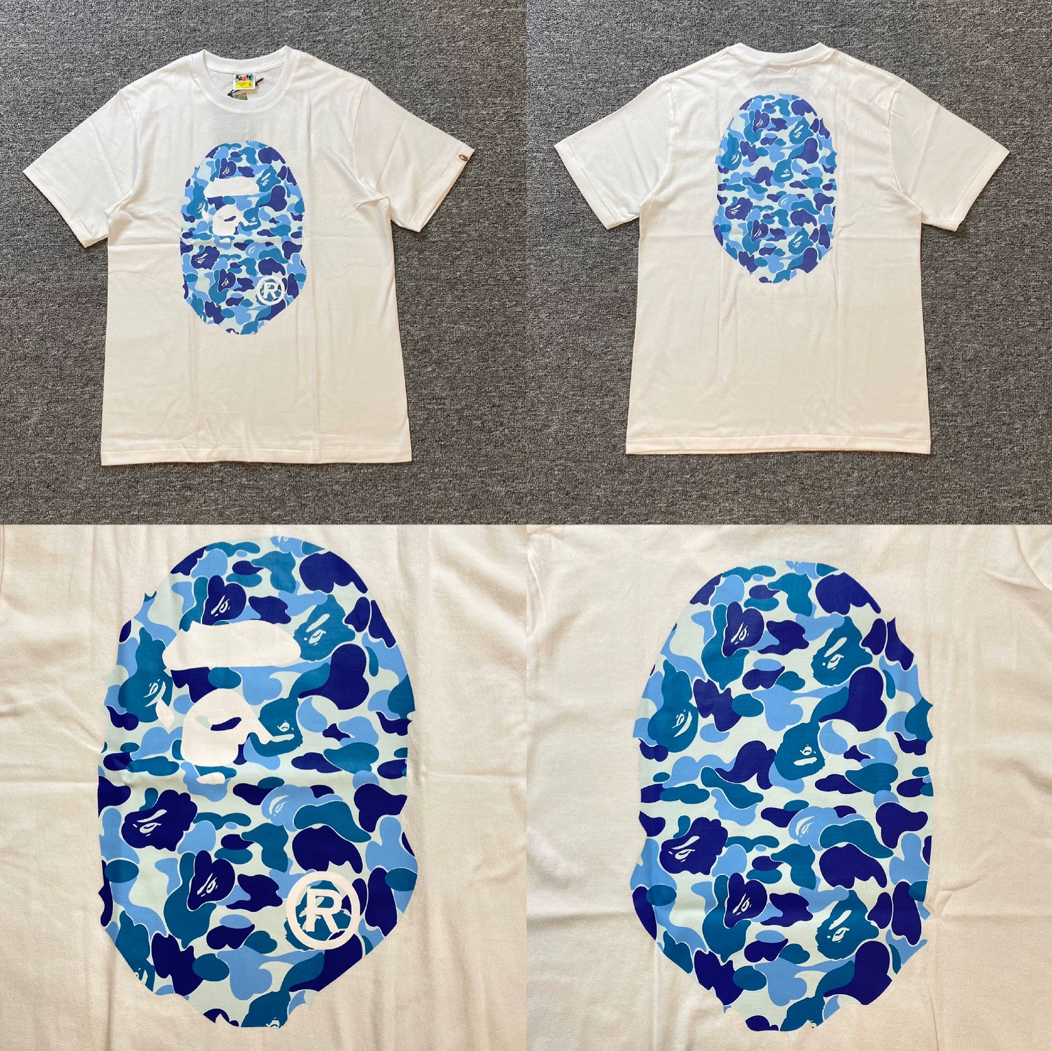 Стильный брендовый топ BAPE с половинными рукавами TEE для мужчин и женщин, камуфляж голова обезьяны, высокого уровня, свободный крой, короткий рукав
