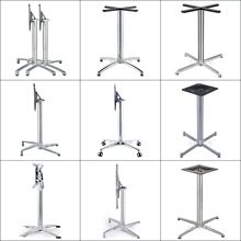 不锈钢折叠台脚移动办公会议桌腿金属桌架升降底座四爪茶几脚H354