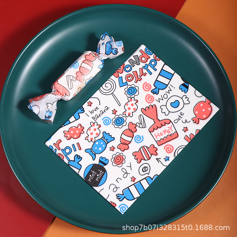 Papel de embalaje de papel de turrón embalaje de papel de caramelo embalaje de papel de turrón papel de caramelo de arroz glutinoso 100 piezas