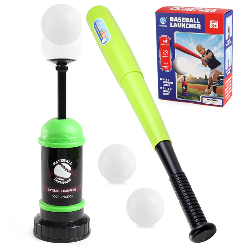 Transfronterizos infantiles ocio pedal lanzador de béisbol conjunto de entrenamiento interior y exterior máquina de béisbol juguetes deportivos