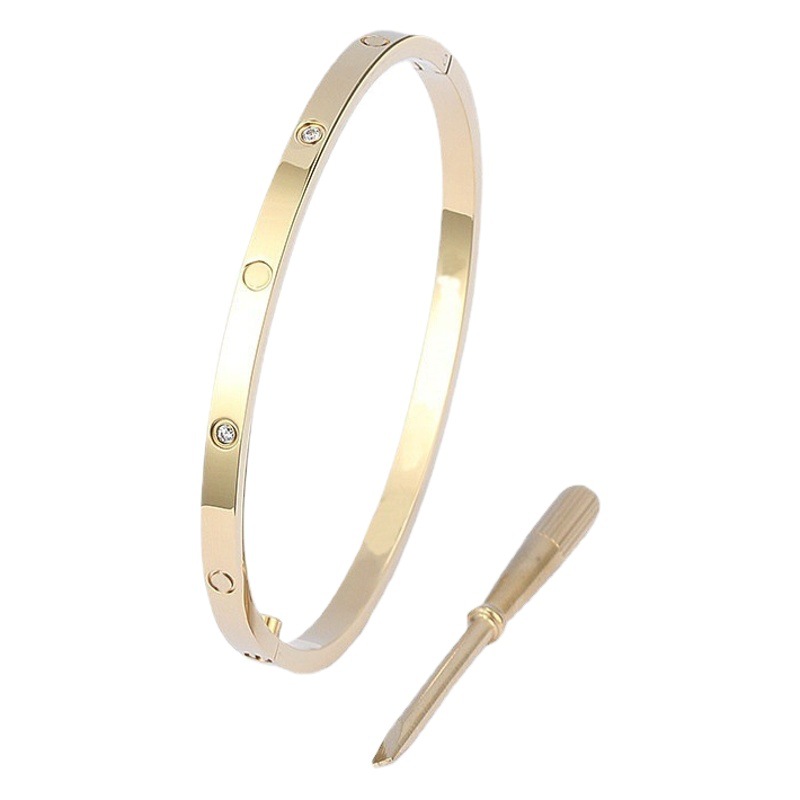 Destornillador tarjeta pulsera estrecha 18K oro rosa Eternal Ring hombres y mujeres no se desvanece pulsera de seis generaciones