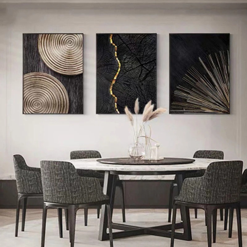 Black gold wood grain abstract decorativ...