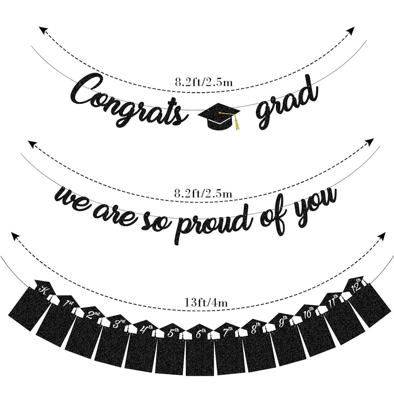 Decoraciones de graduación suministros de fiesta felicitaciones a los graduados estamos orgullosos de TI banner de foto de graduación transfronterizo