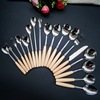 Japanese dessert spoon from natural wood for food, tableware stainless steel, wholesale, Birthday gift