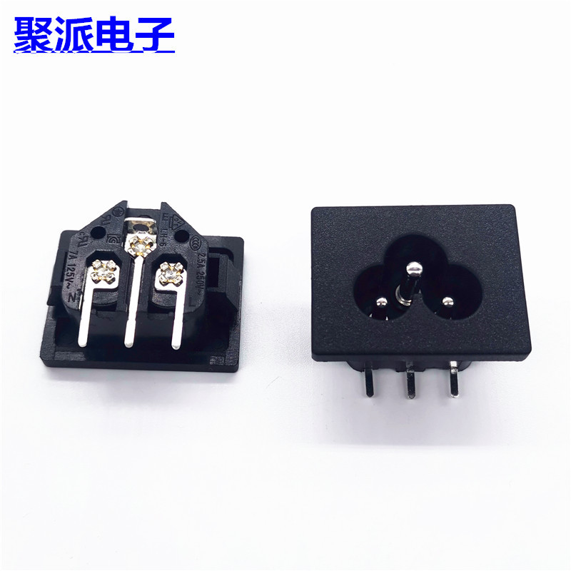 供应 AC电源插座 3孔梅花型插座 LH-06  插座31.5*24.5三脚母插座