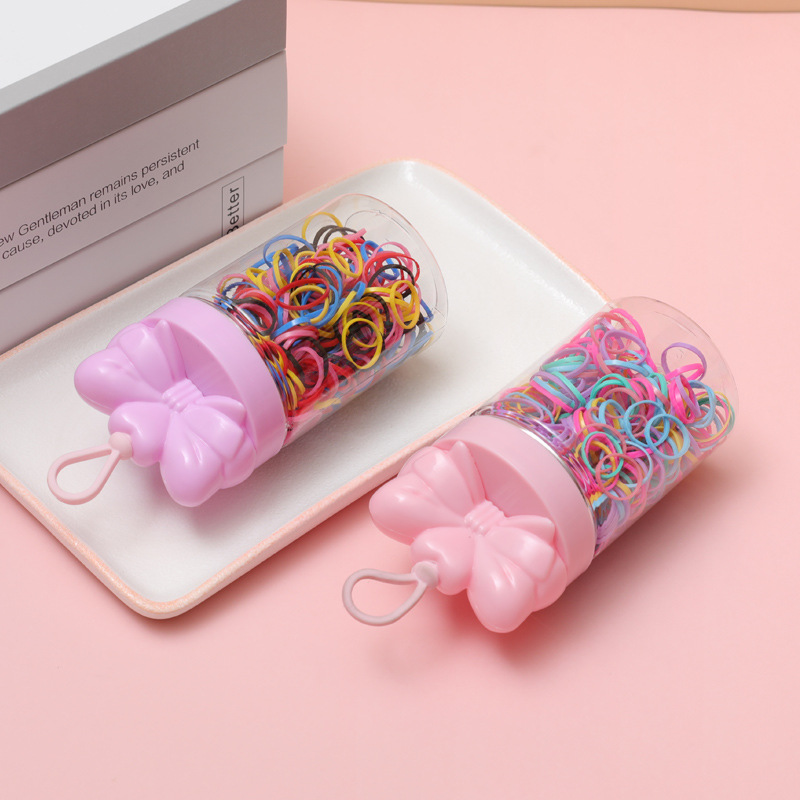 Gomas para el pelo infantiles en envase – negras, gruesas, no dañan el cabello