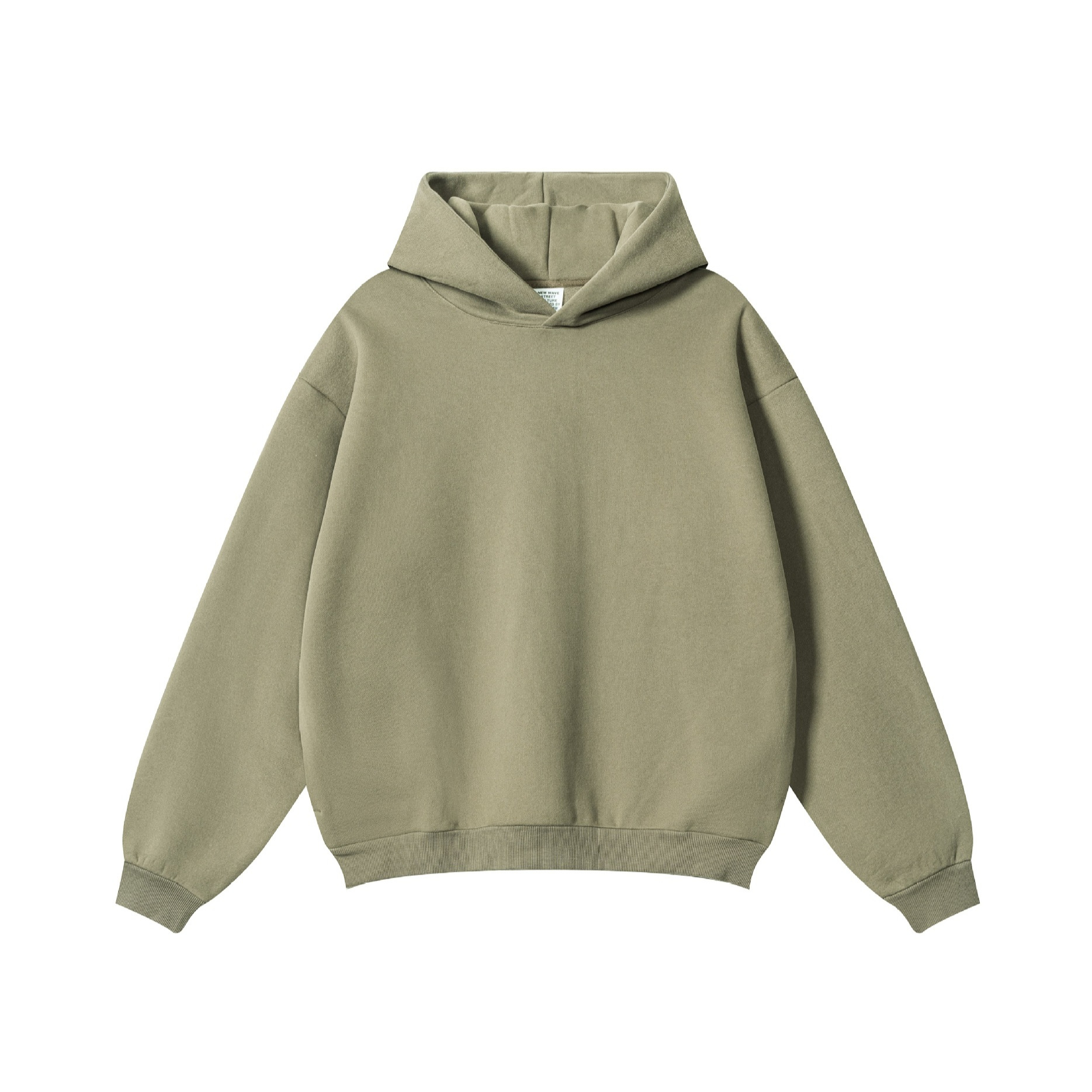 Herrenbekleidung High Street Trend Casual Basic Style Einfarbig Plus Samt Locker gestrickte Sportmütze Pullover Hoodies_voghion.com