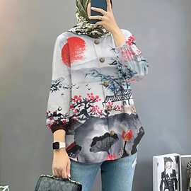 跨境短款印花长袖女装（一件代发，图片可自带，价格可谈）