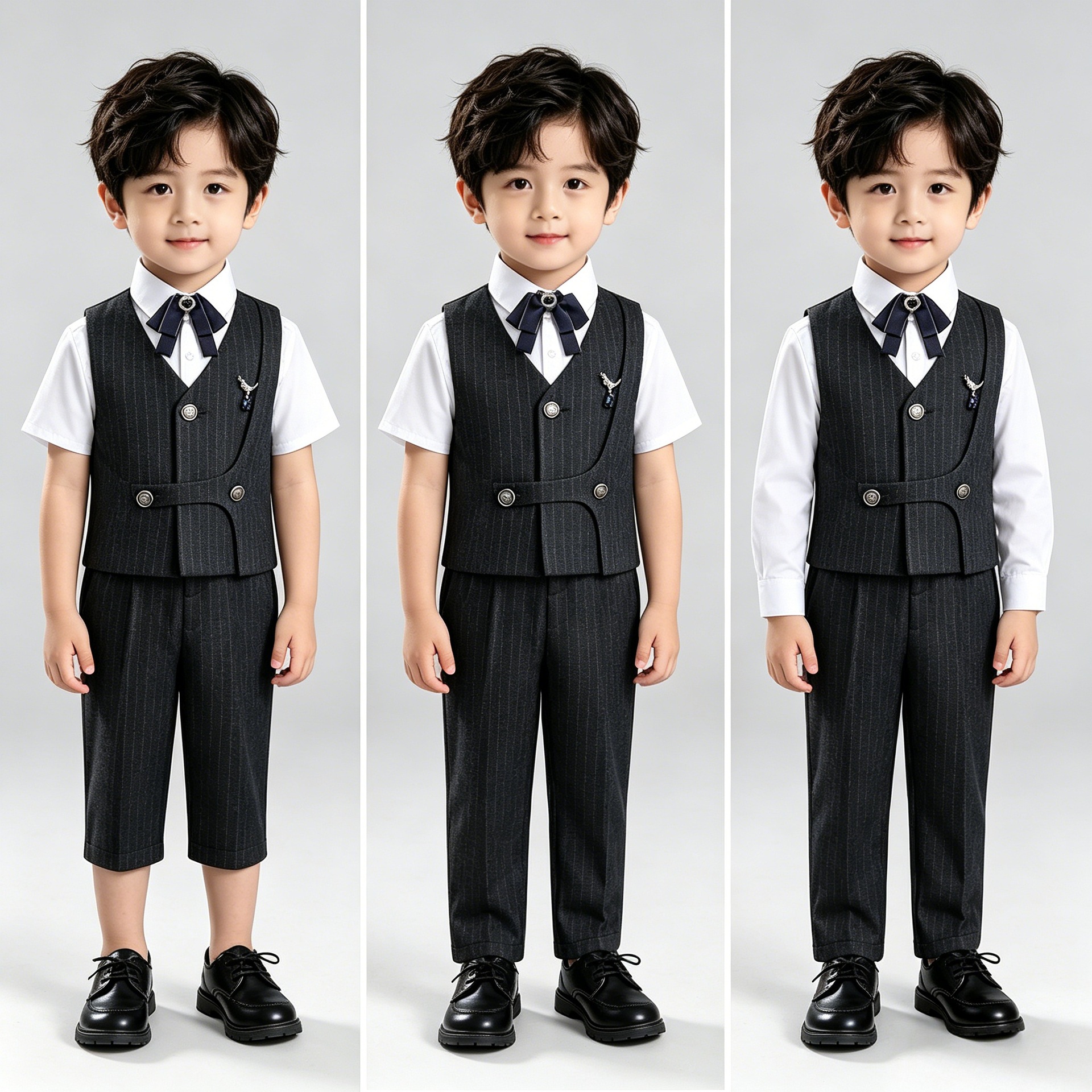 Children's suit set, boy's formal wear, flower boy's fashion outfit, vest, little boy's host suit, piano performance outfit