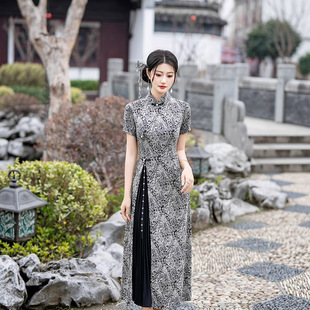 Retro Short-sleeved Long Cheongsam Spring and Summer 2025 New Chinese Style Republic of China Style Daily Improved Young dress