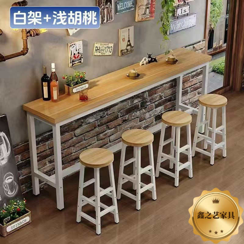 Bar Table Thickened Balcony Narrow Table Home High Table Wall Partition Milk Tea Shop Bar Simple Long Table and Stools