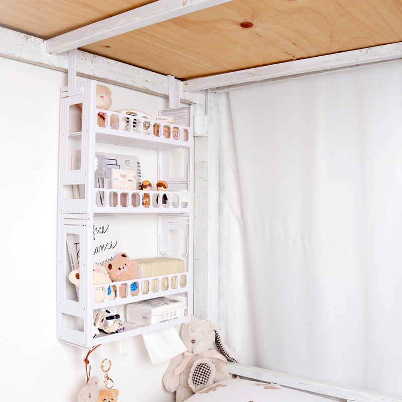 Dormitory Artifact Bed Hanging Rack Punch-free Hook Storage Rack Bedroom Finishing Lower Bed Bedside Hanging Basket Dormitory Artifact Bed Hanging Rack Punch-free Hook Storage Rack Bedroom Finishing Lower Bed Bedside Hanging Basket