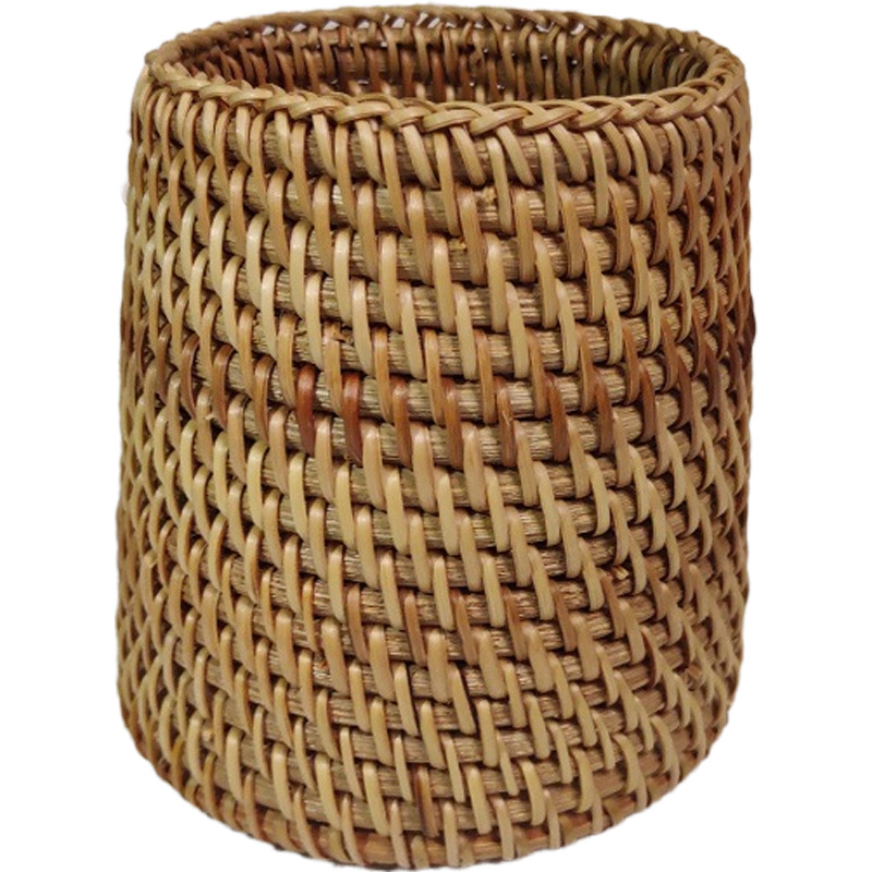 Ceremonia del té de ratán Juego de seis caballeros, portalápices, tubo de té, té, accesorios de juego de té de kung fu