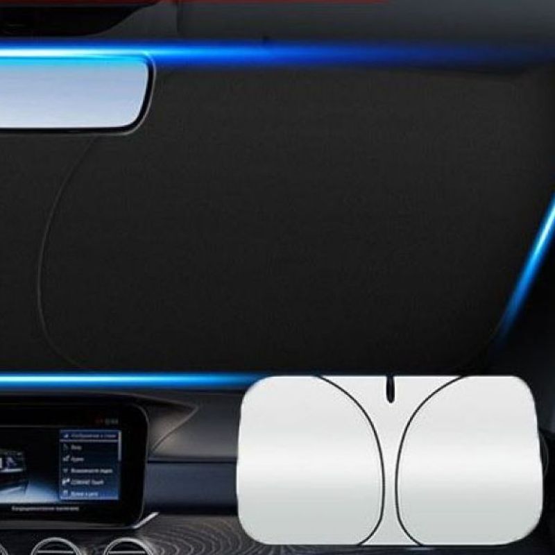 Car double-circle sunshade panel for summer sun protection and heat insulation, foldable front sunshade curtain for vehicles Car double-circle sunshade panel for summer sun protection and heat insulation, foldable front sunshade curtain for vehicles