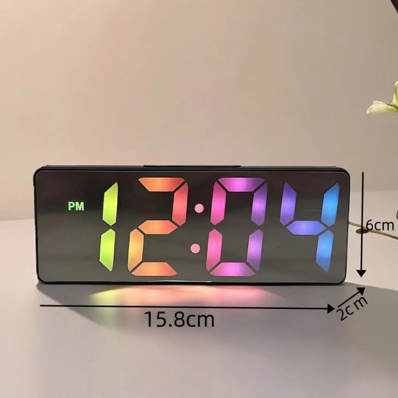 シンプルな大型デジタル電子時計リビングルームテレビカウンター時計発光サイレント LED 目覚まし時計永久カレンダー温度|undefined