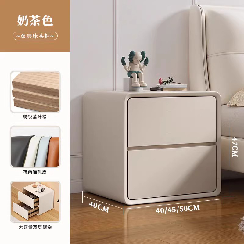 Mesa de cabezal de cama de madera maciza pequeña habitación doméstica al lado de la cama armario de almacenamiento estante de almacenamiento 2025 explosión lujosa sensación de alto nivel