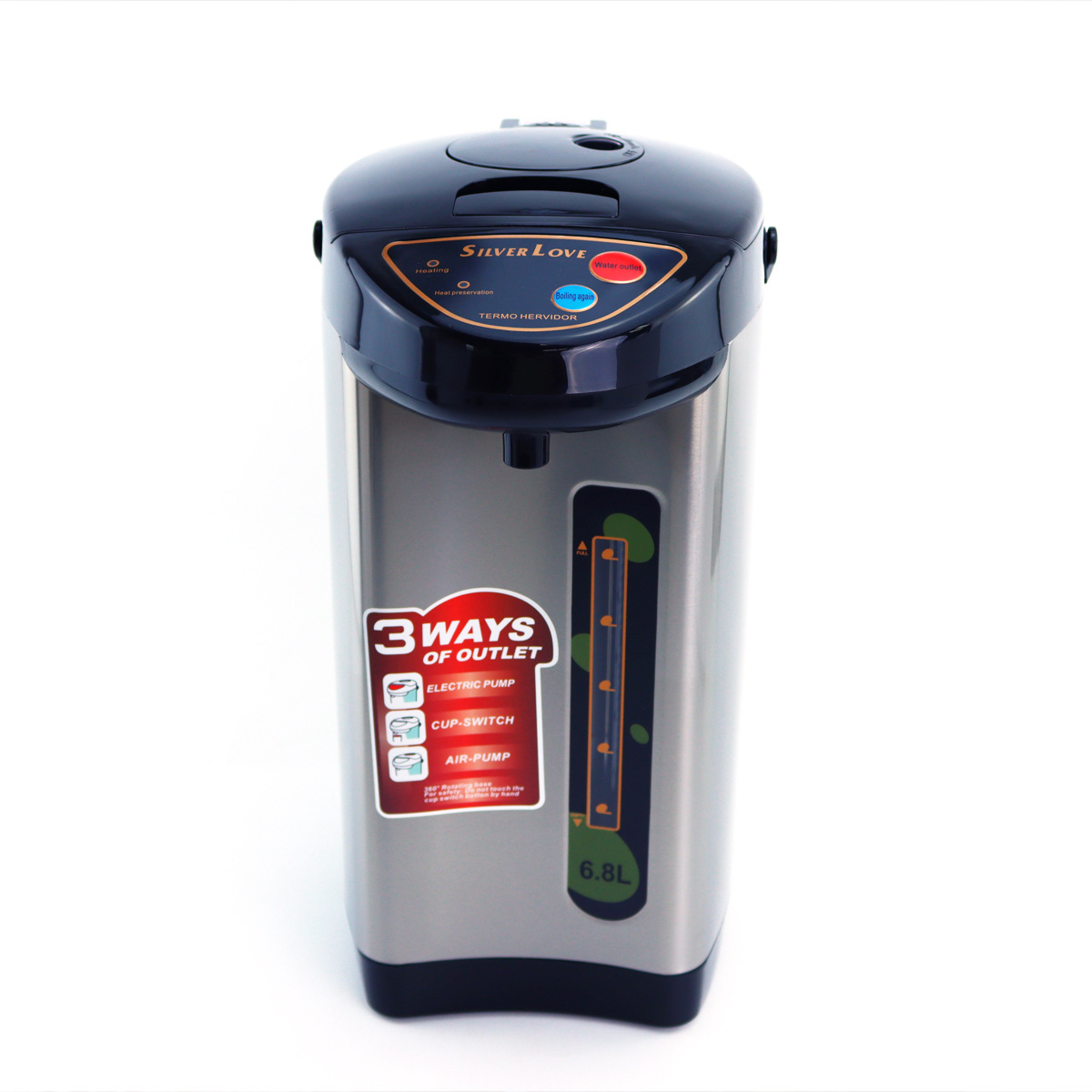 SILVER LOVE acero inoxidable hervidor eléctrico de agua caliente botella de agua caliente eléctrica de gran capacidad hervidor de agua caliente doméstico transfronterizo