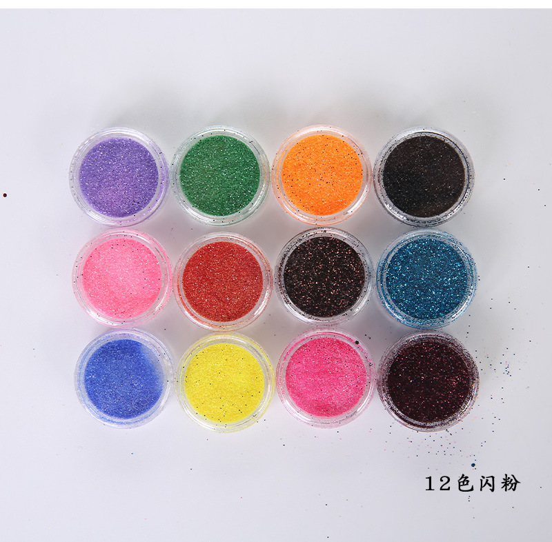 12 colores de uñas belleza Ojo Maquillaje Glitter lentejuelas cerámica suave fruta pieza perla polvo Delgado mezclado accesorios la joyería BRICOLAJE