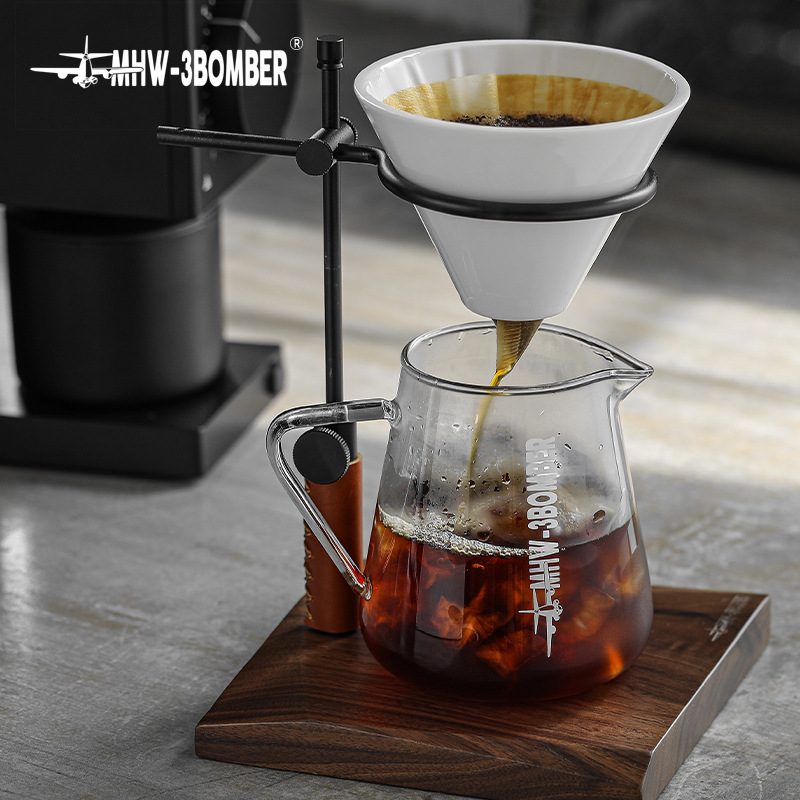Bomber coffee sharing pot with handle coffee pot hand punch filter cup drip pot glass filter American Cold extraction Cup