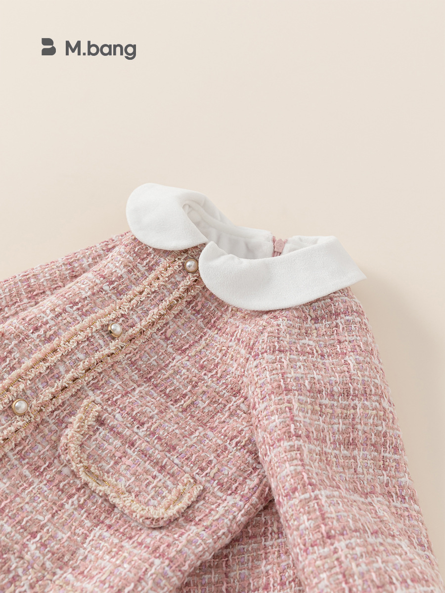 Yubao ropa infantil de niñas vestidos de viento de fragancia otoño y invierno nuevo veludo grueso invierno vestido de princesa de mujeres