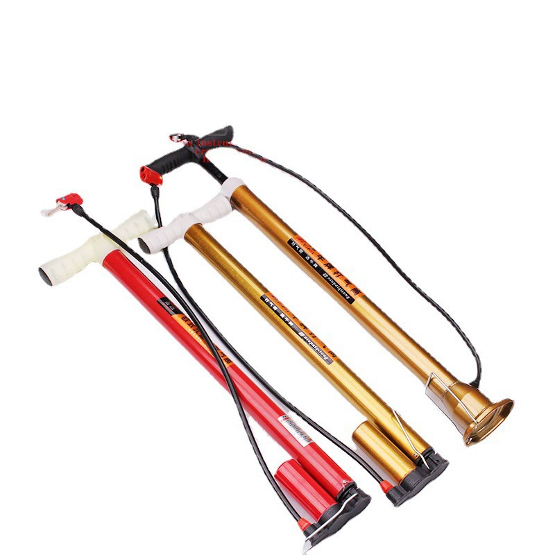 Встроенный насос для велосипеда со стальной трубкой, насос высокого давления, насос двойного назначения, золотой мешочный насос высокого давления