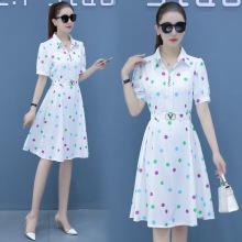 2025金韩专柜夏季洋气减龄连衣裙女新款遮肉收腰显瘦雪纺包邮2025