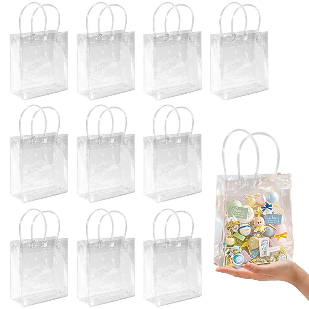 Thickened Pvc Tote Bag with Snap Button Wholesale Wedding Favor Gift Bag Transparent Gift Bag Children's Day