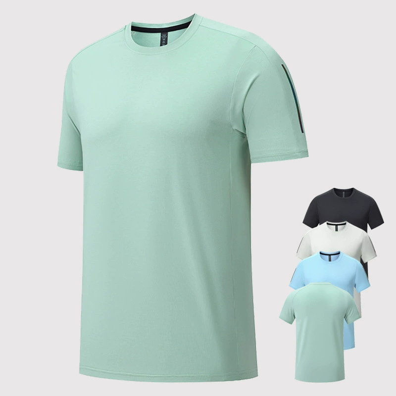 Summer T-shirt for gym, sports quick dry uniform for training for leisure, with short sleeve, for running