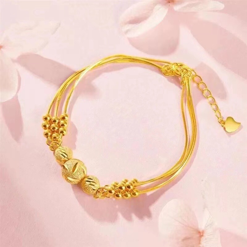 Golden Three Life III Transfer Beads Bracelet Women's Light Luxury Niche Design Valentine's Day Gift All-match Exquisite Jewelry Golden Three Life III Transfer Beads Bracelet Women's Light Luxury Niche Design Valentine's Day Gift All-match Exquisite Jewelry