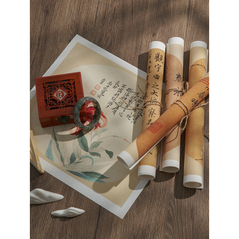 印刷版古风小品字画花鸟山水装饰摆件道具高清宣纸平面中国风氛围