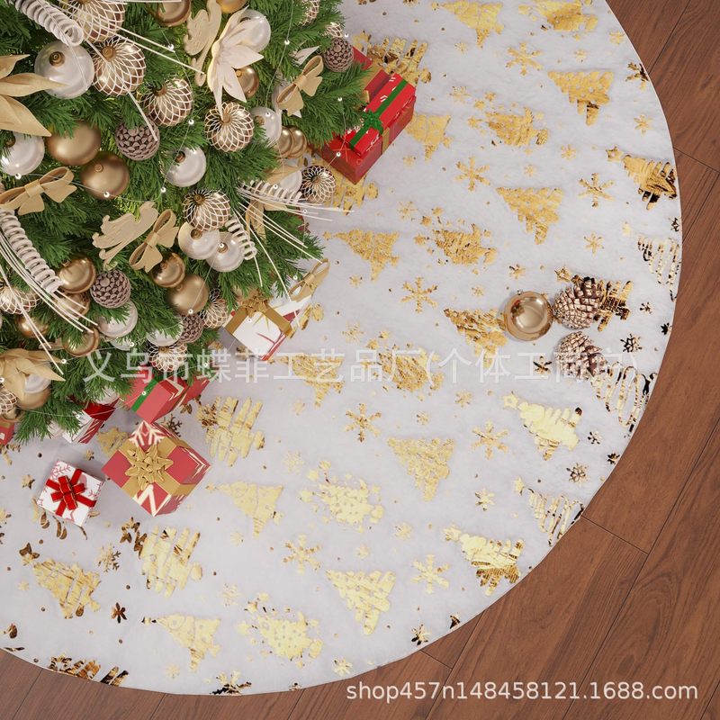 クリスマスクリスマスツリースカート白ぬいぐるみ刺繍ツリースカート真珠光沢のあるスノーフレークスパンコールクリスマスツリースカートクリスマスツリー装飾|undefined