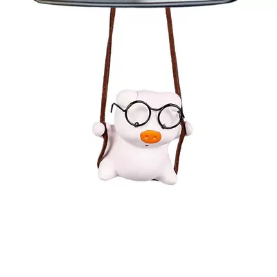 Duck Car Pendant Swing Car Rearview: Car hanging - pink-pig-empty-frame-eyes