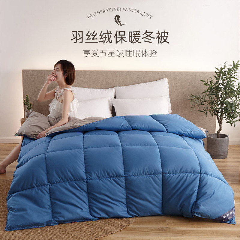Thickened and warm winter duvet, multi-specifications, non-drilled down quilt core quilt, wholesale autumn and winter double feather velvet quilt