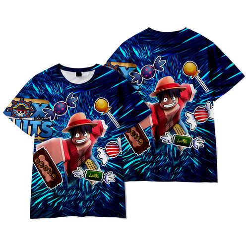 Cross-border New Product ROBLOX Game Blox Fruits Short Sleeve T-Shirt for Adults and Children 3D Printing