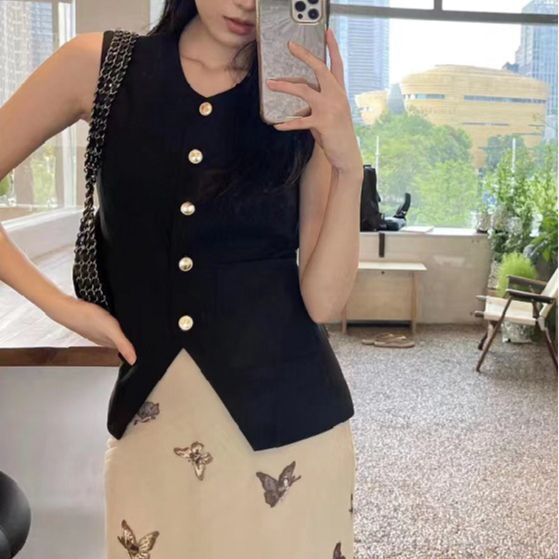 Acting Thin Cool Casual Slim Elegant Suit Vest Summer New Women's Vest Knitted Cardigan