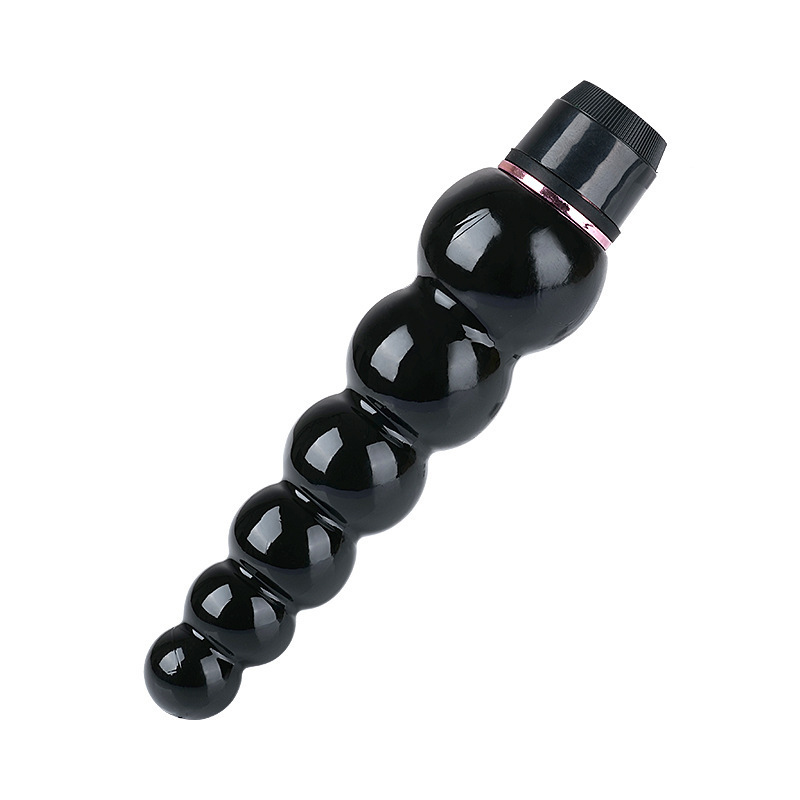 Sugar-Coated Haws Shaped Anal Beads Stick, Black ABS+TPE Anal Massager for Adults — detail image 8